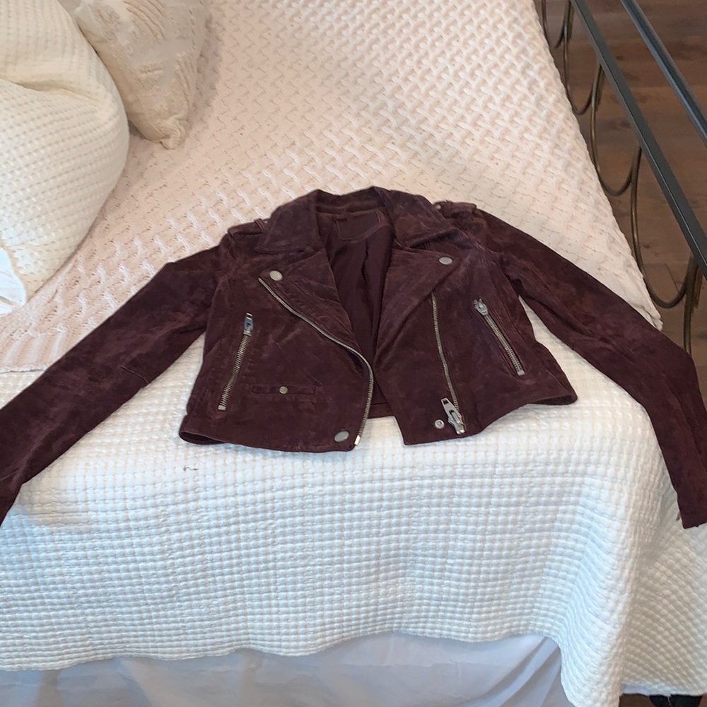 Women’s suede moto jacket